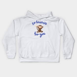 Cute Monkey 'I'm Bananas For You Kids Hoodie